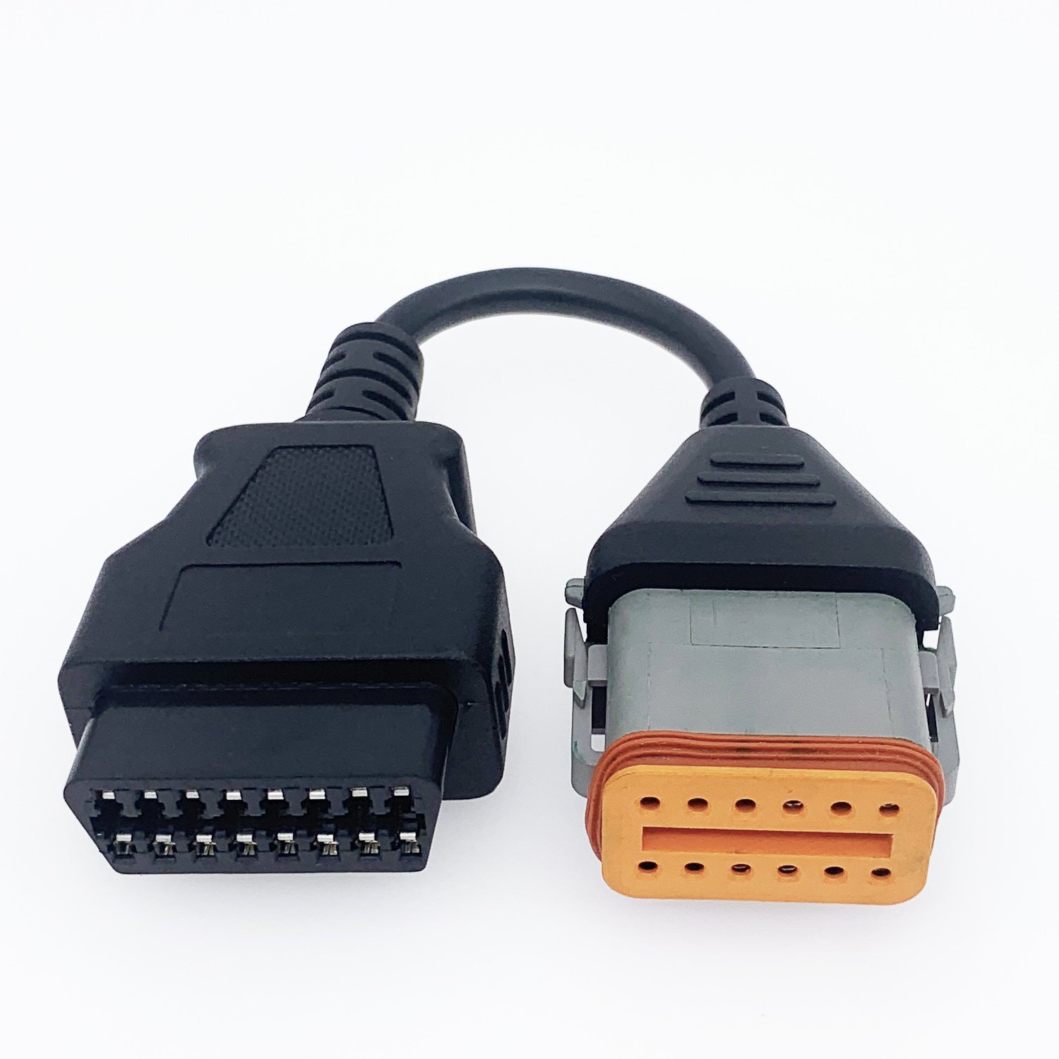 OBD2 OBD 16 16Pin to OBD1 12Pin 12 Pin Connector Adapter Diagnosis Test Wire Harness Diagnostic Tool Cable For Cummins Komatsu