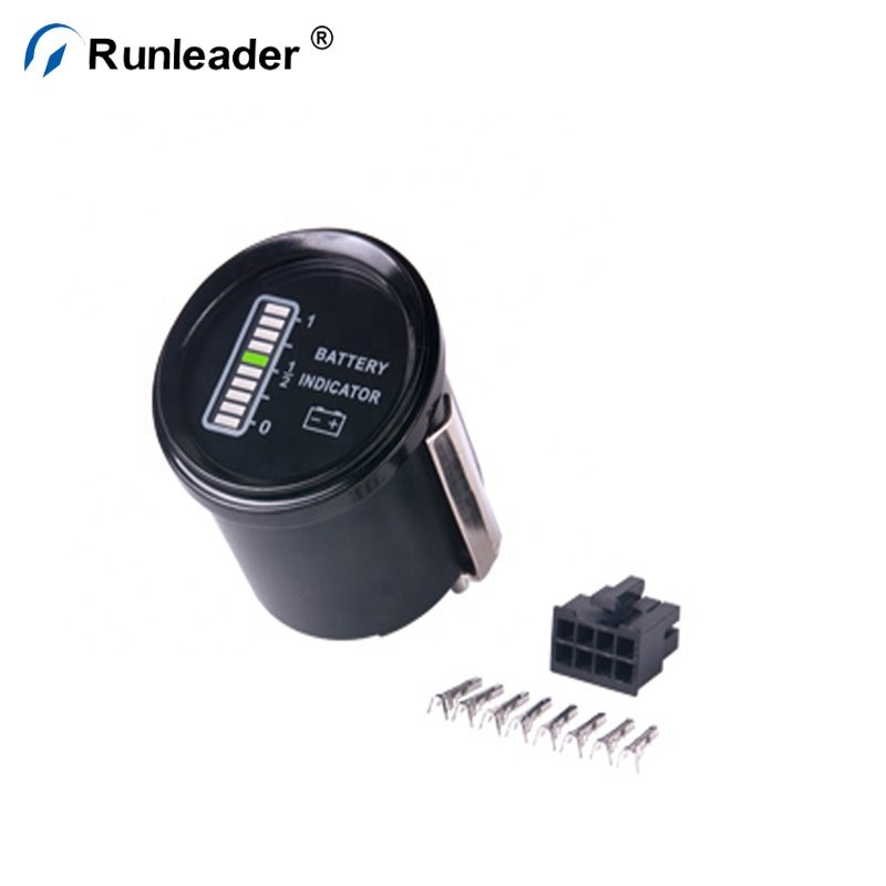 Runleader Battery Tester Voltage Meter Battery Indicator for Golf Cart Forklift Electric Vehicle