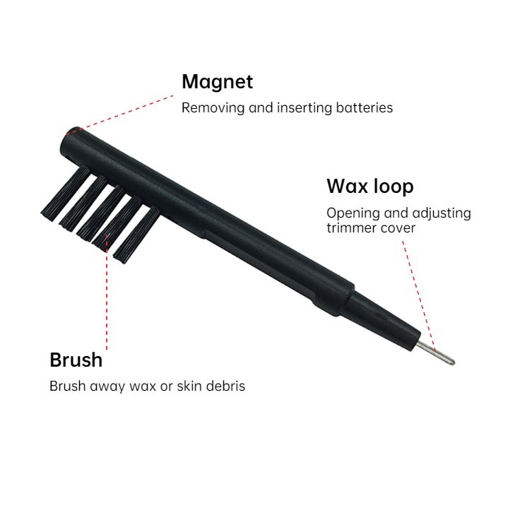 Mini 5 Bunches Earmold Hearing Aid Cleaning Tool Brush with Loop