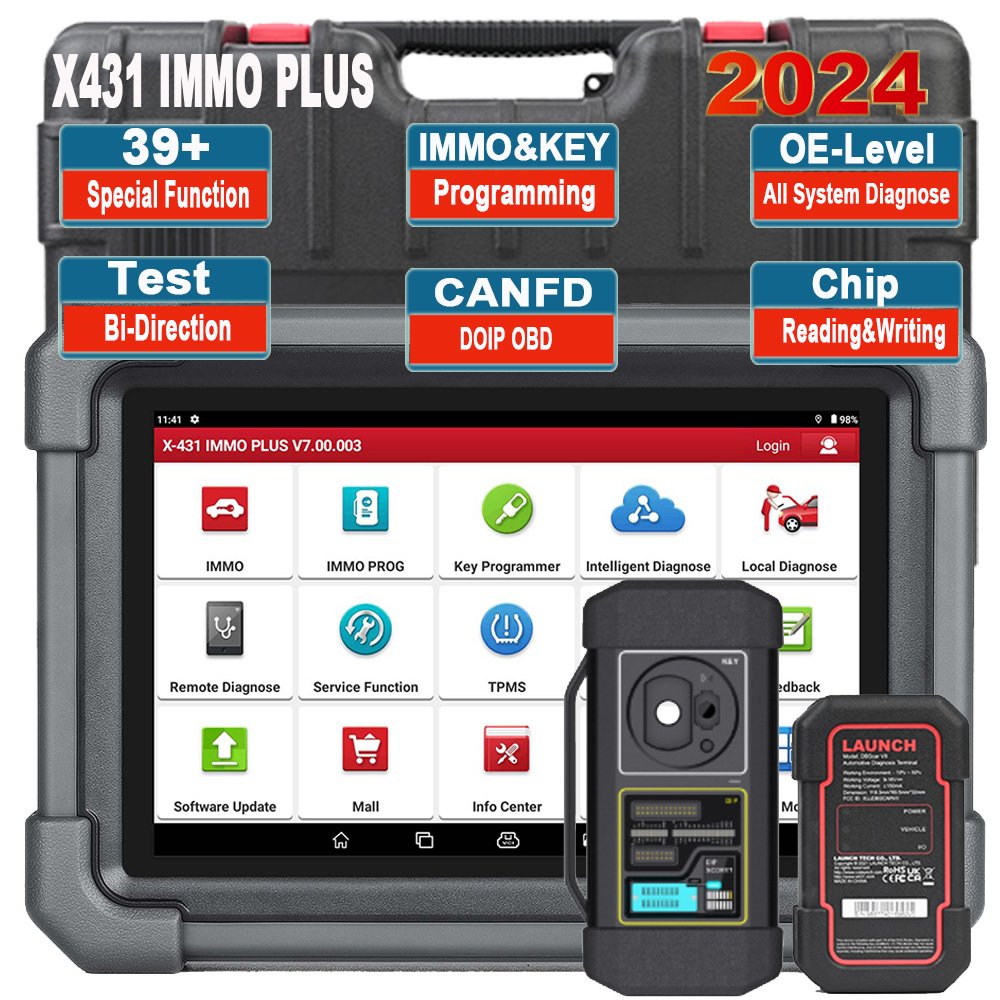 Launch X431 IMMO PLUS X-431 Elite OBD2 Scanner Full System Diagnostic Key Programming Tool Car Professional Battery Tester