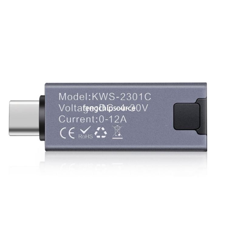 Type-c Mobile Phone Charging Detector Support 12A High Current PD DC Voltmeter Dynamometer KWS-2301C