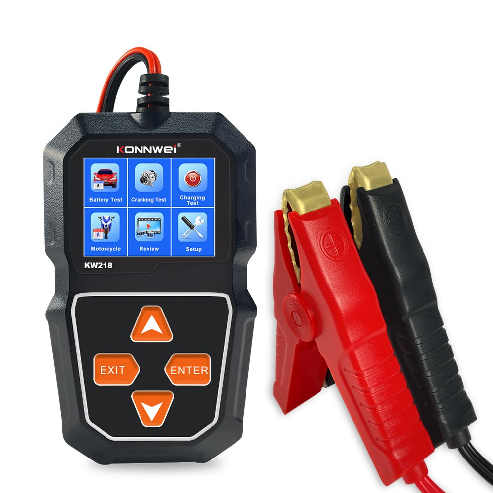KONNWEI KW218 Professional Battery Tester Battery Tester 6V 12V 100 to 2000CCA Cranking Charging Motorcycle