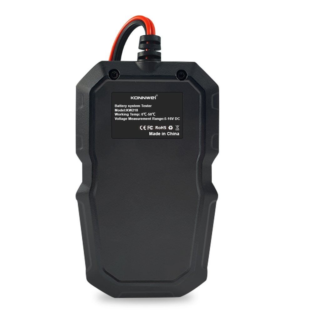 KONNWEI KW218 Professional Battery Tester Battery Tester 6V 12V 100 to 2000CCA Cranking Charging Motorcycle