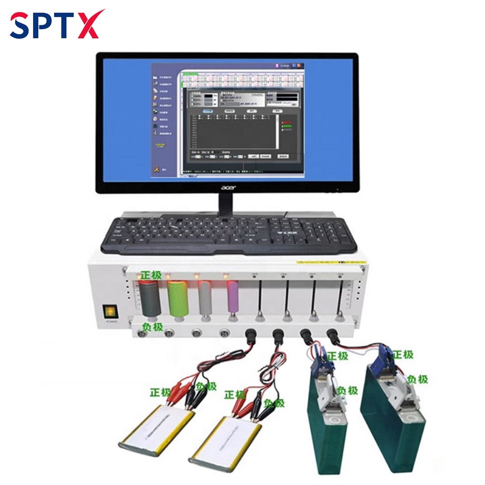 8 Channels 5V 3A 6A Battery Cell Charge and Discharge Analyzer for 18650 Cylindrical Pouch Coin Cell EV Battery Capacity Tester