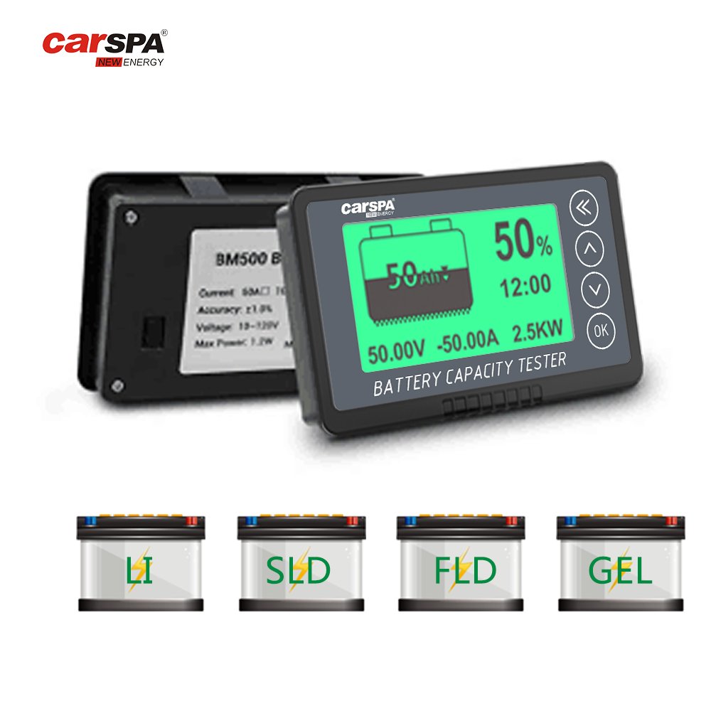 CARSPA BM500 120v 500a Hight Precision Lifepo/lead Acid Battery Capacity Tester Motorcycle MeterBattery Indicator Monitor