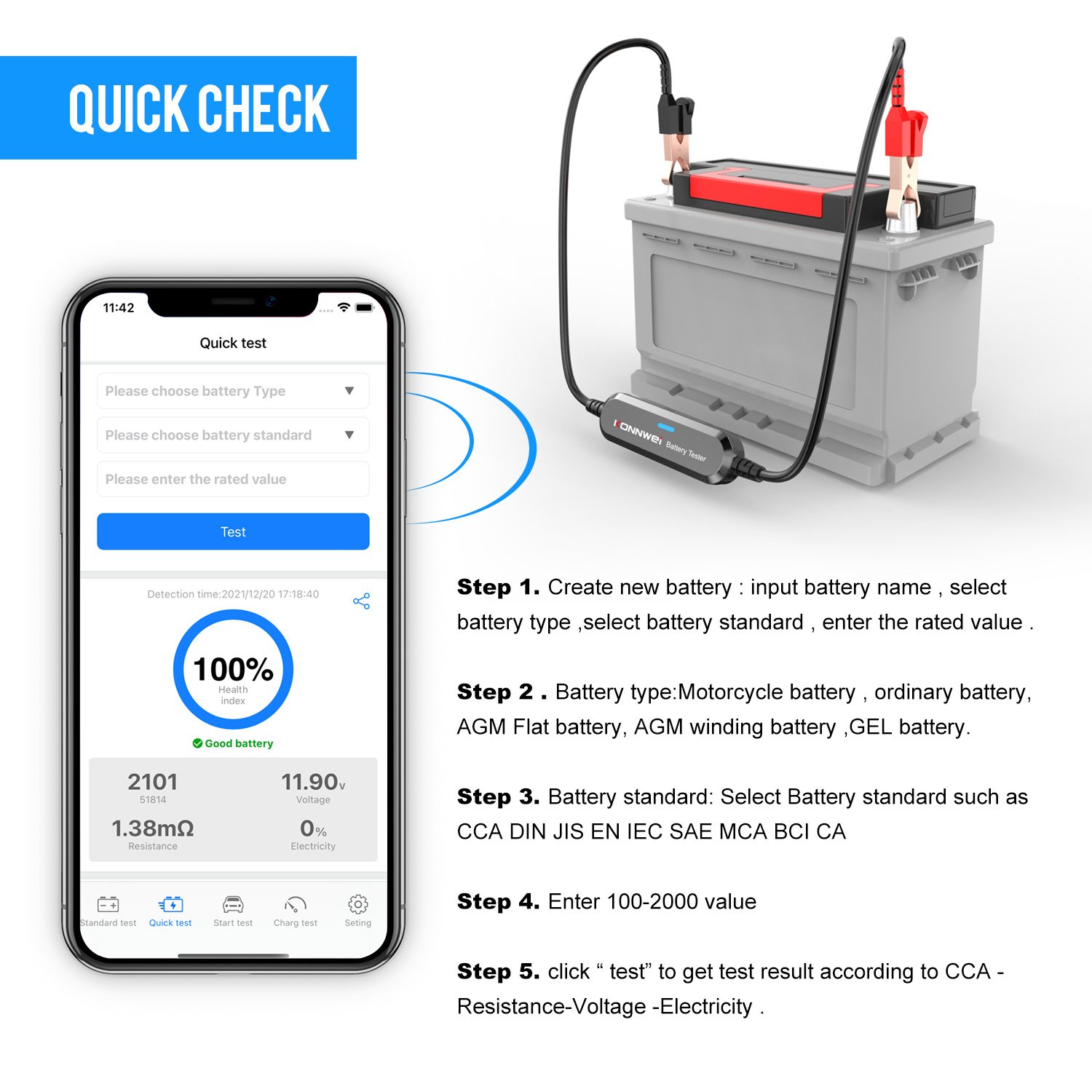 Factory Konnwei battery tester 12v batteries capacity tester bluetooth KONNWEI BK100 wireless 12 volt battery monitor for Cars