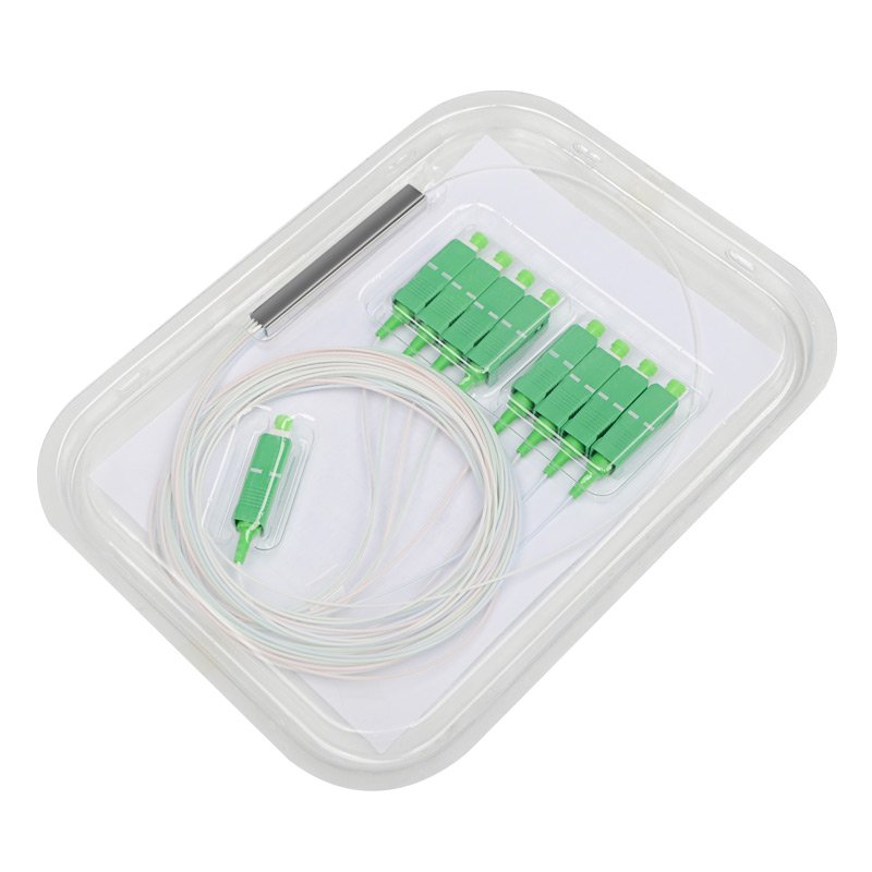 SC APC PLC 1x8 Splitter MINI PLC type Splitter Fiber Optical Splitter Planar Lightwave Circuit Mini Steel Tube Type