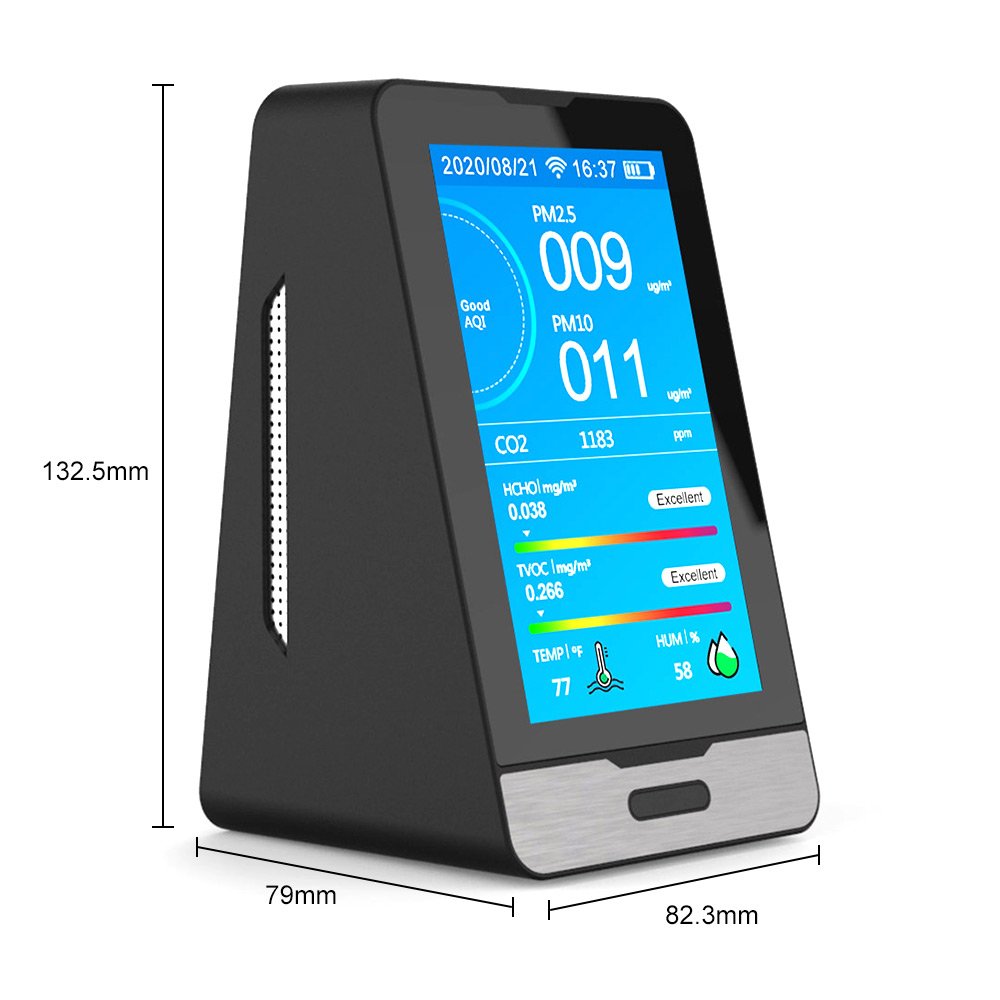 Tuya wifi connect CO2 meter PM2.5 detector PM2.5 CO2 gas analyzers HCHO TVOC tester CO2 detector air quality monitor