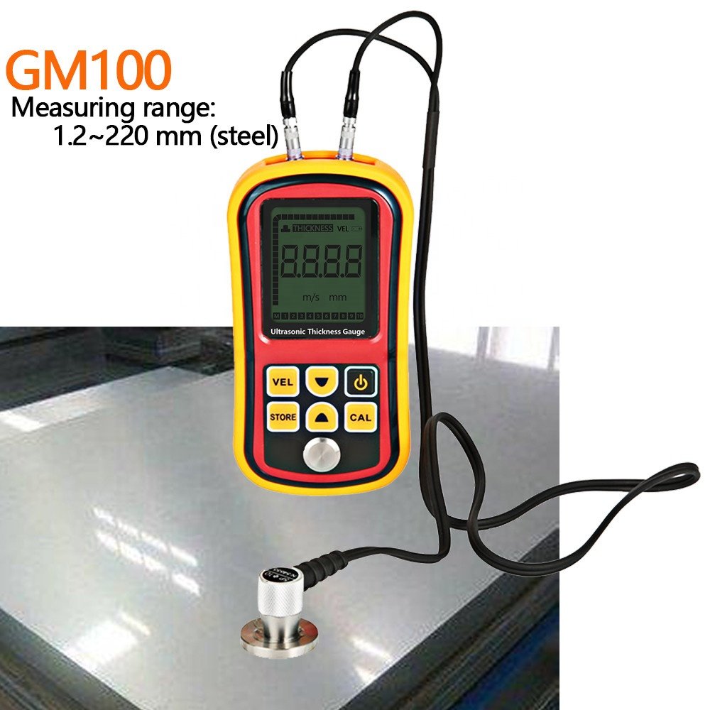 GM100 Tester Thickness Gauge Ultrasonic Metal Compact Digital Accurate LCD Display Intelligent Handhold Meter Backlight Portable