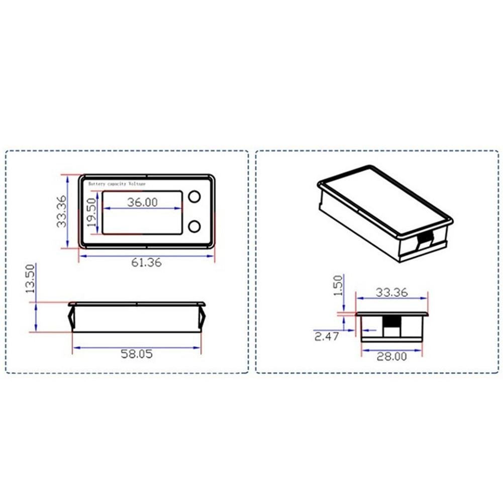 10-100V Universal LCD Car Acid Lead Lithium Battery Capacity Indicator Digital Voltmeter Voltage Tester Monitor JS-C33