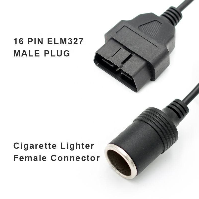 OBD 2 cable to Cigarette Lighter Female Connector Power Supply Cable for Vehicle Car Memory Saver