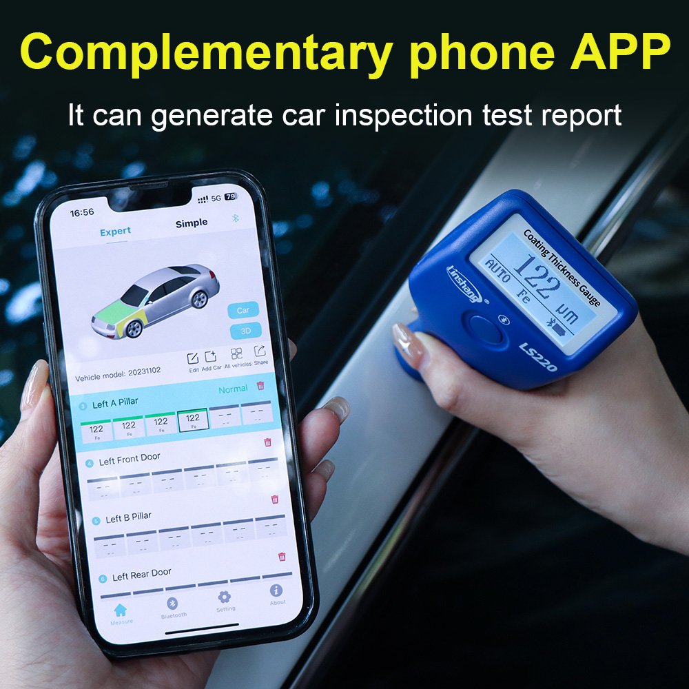 On Sale LS220 Paint Thickness Tester Portable Digital Car Paint Coating Thickness Gauge for Cars