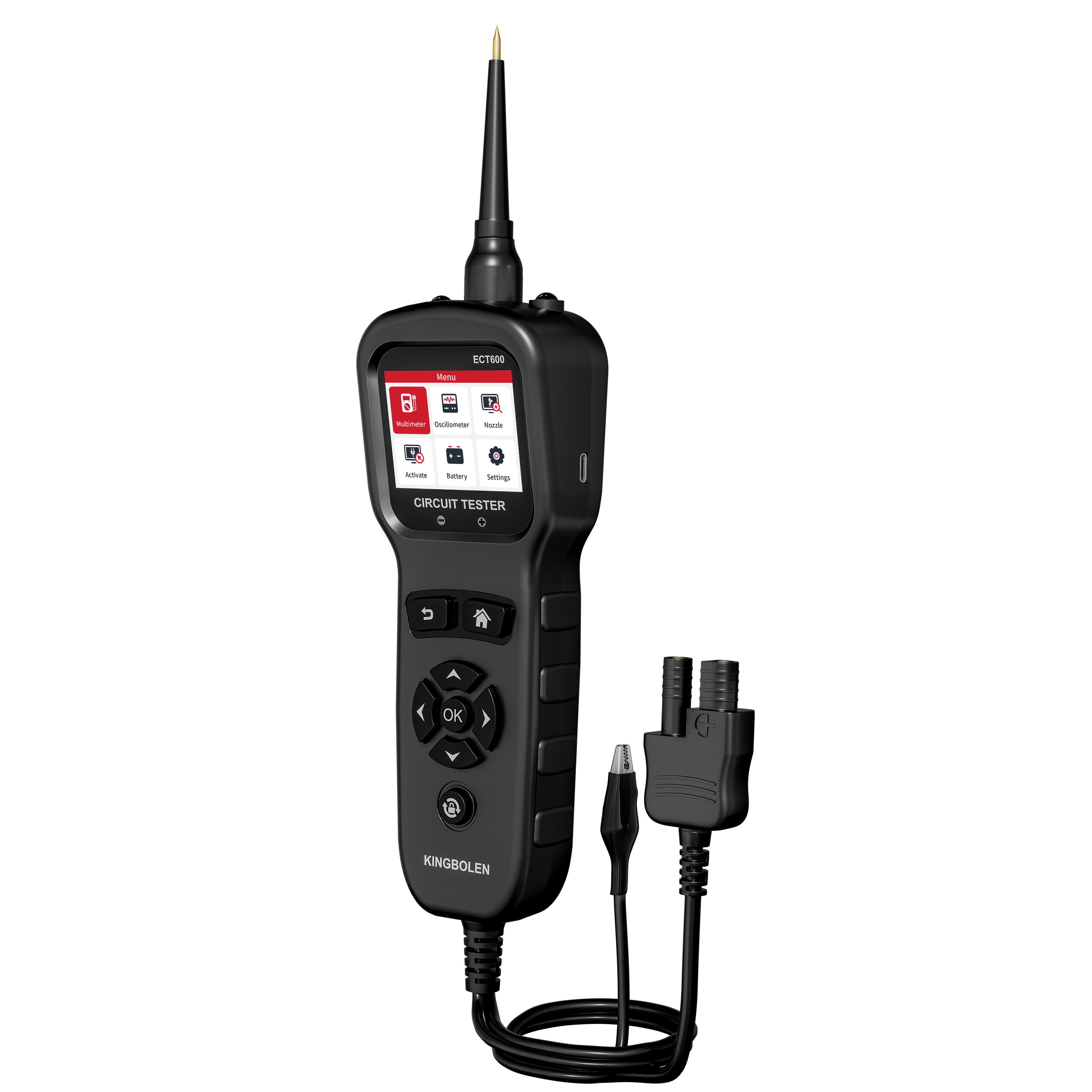 Kingbolen New ECT600 Vehicle Circuit Tester 12-24V Car Battery Tester Multimeter Oscilloscope Power Circuit Probe Kit