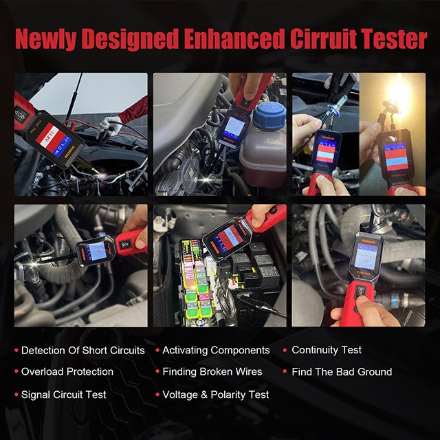Humzor P100 Plus 12V 24V Automotive Scanner Power Probe Electric Circuit System Tester Car Battery Circuit Tester