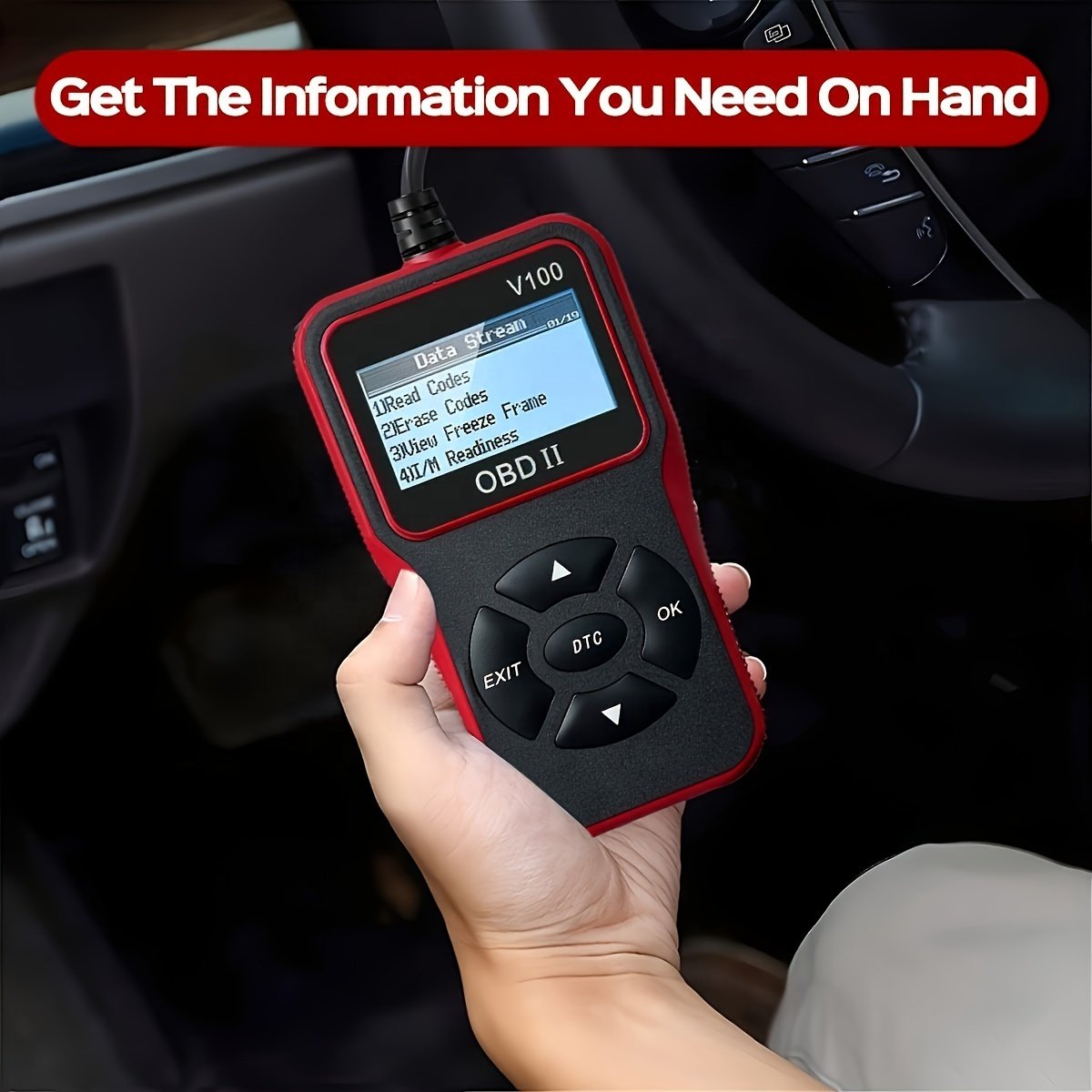 OBD2 Diagnostic Scanner Tool Advanced Code Reader Engine Fault Detector, Battery Tester, I/M Readiness Checker, and Code Eraser