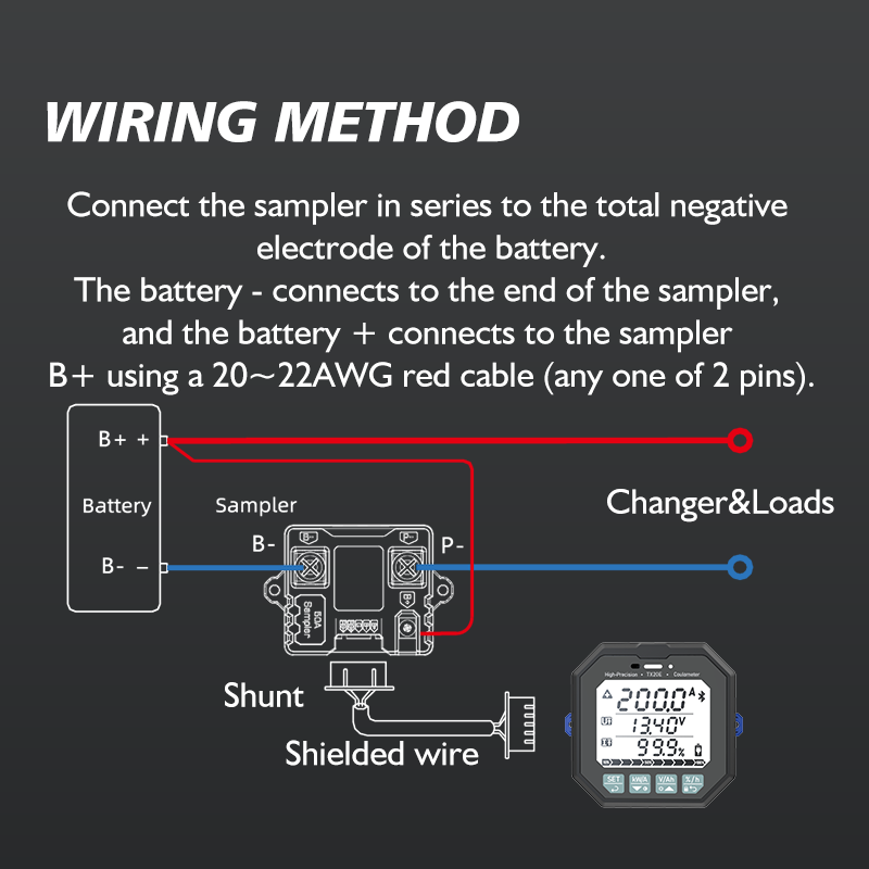 TX20 75A Battery Tester Voltage Current Meter Battery Capacity Indicator Coulomb battery monitor