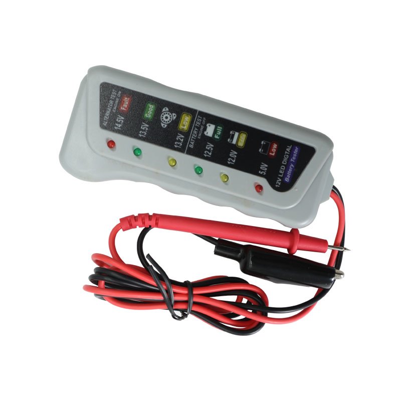 Portable 12V Auto Digital Battery Tester Alternator 6 LED Light for Cars and Motorcycle Battery Tester detector