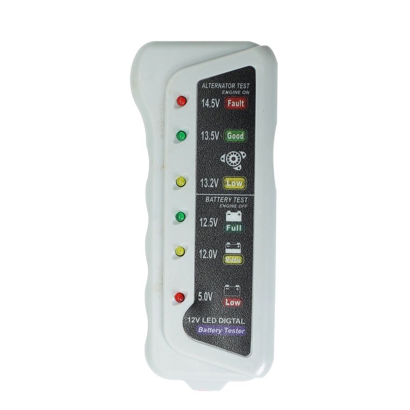 Portable 12V Auto Digital Battery Tester Alternator 6 LED Light for Cars and Motorcycle Battery Tester detector
