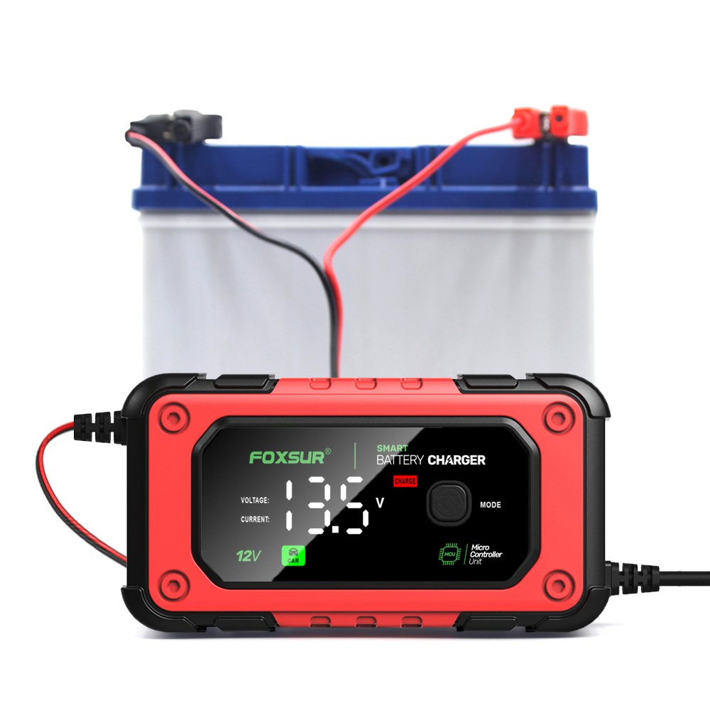 FOXSUR FBC1207E 12V/7A Smart Automobile Battery Charger Car Battery Jump Starter Car Battery Repair Machine Tester