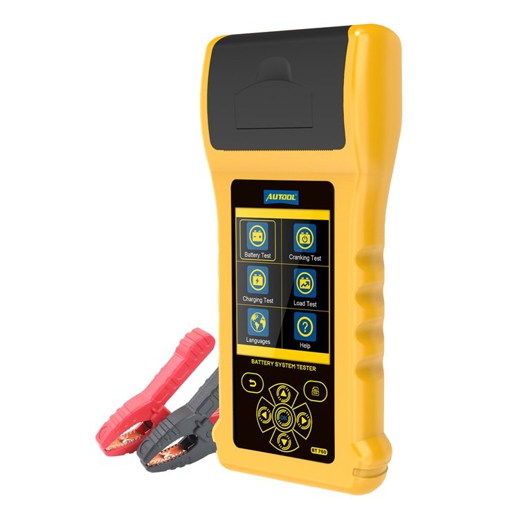 AUTOOL BT760 Color Screen Car Battery Tester with Printer 6- 32V Load Battery Analyzer Tester