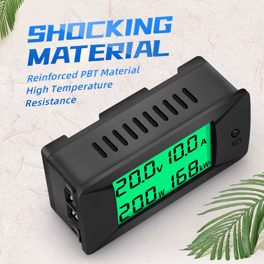 Peacefair PZEM-025 300V 300A LCD Voltmeter Ampere Voltage Meters 12V Power Energy Meter DC Volt Digital Voltage Tester