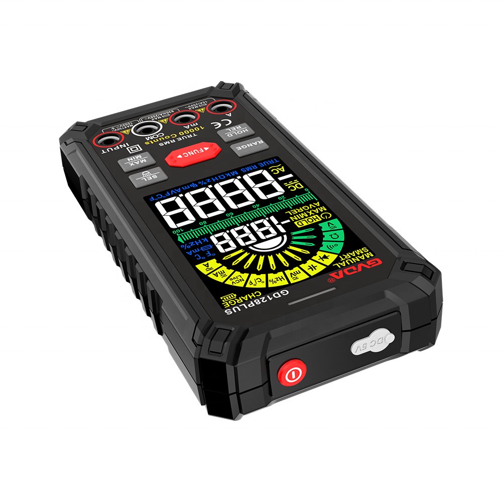 GVDA Rechargeable Digital Multimeter 9999 counts Smart Multitester LCD Color Display DC AC Voltage Current True RMS Multimetro