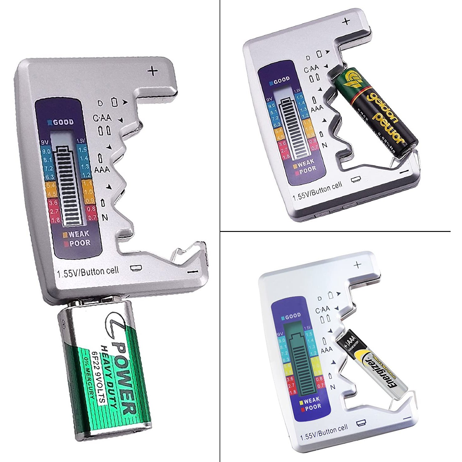 Hand-held Easy to Use Universal Battery Checker Small Battery Tester Detector Analyzer for AAA/AA/C/D/9V/1.5V Button Cell