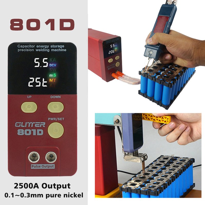Glitter 801D 12KW Spot Welder 240V/110V 0.4mm Automatic Manual Switching 73SA Fixed Spot Welding Head 73B Spot Welding Pen