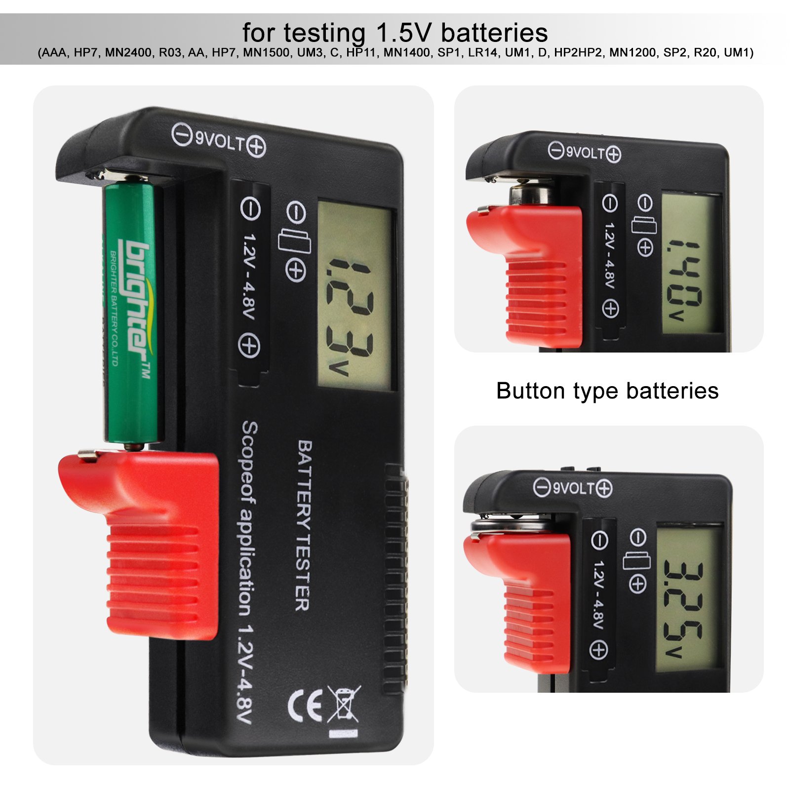 Digital Battery Capacity Tester Volt Checker Load Analyzer Display Check AAA AA C D 9V 3.7V 1.5V Button Cell Household