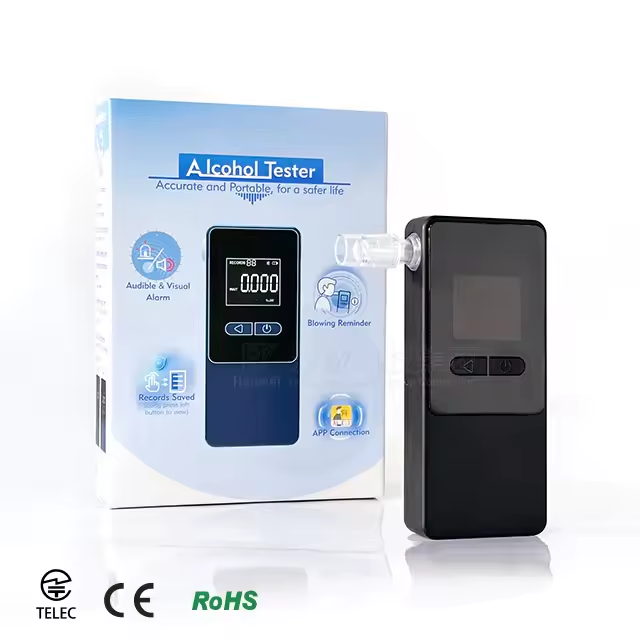 Bluetooth connection Platform Unlimited Data Saving Electrochemical Sensor Alcohol Breath Fuel Cell Alcohole Breath Tester