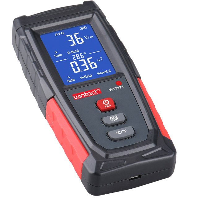 Wintact WT3121 Handheld EMF Meter LCD Digital Electromagnetic Radiation Tester Dosimeter Detector
