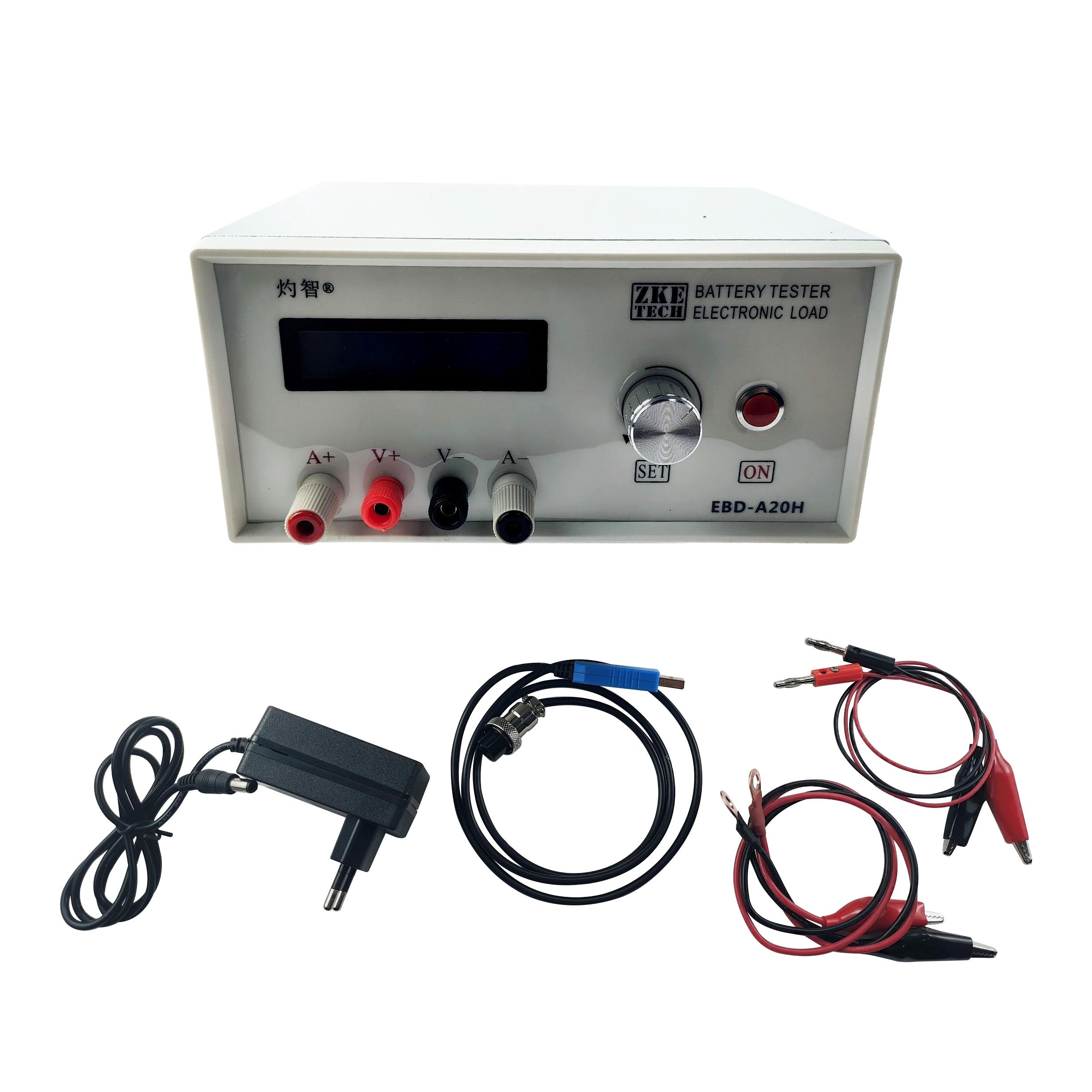 Original Zketech EBD-A20H 30V 20A Power Supply Charging Tester Equipment Discharge Electronic Load Battery Capacity tester