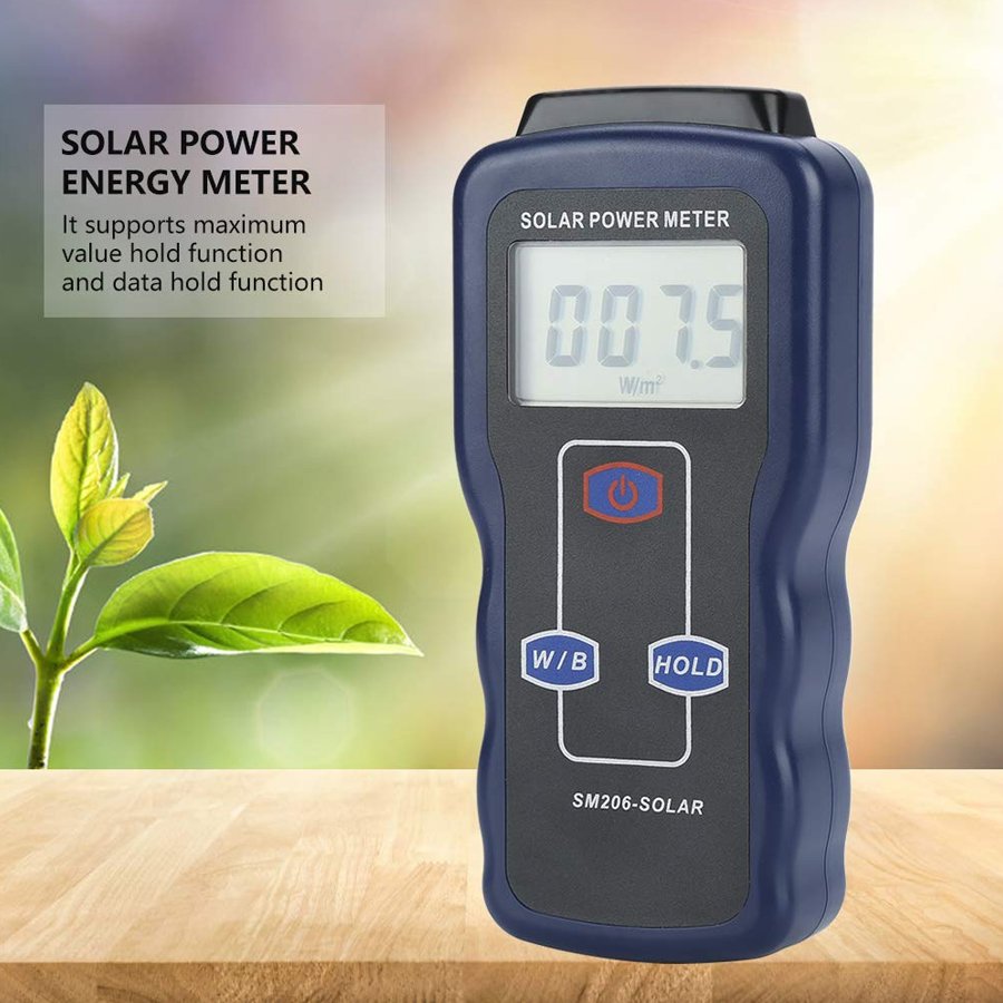 RZ/Ruizhi SM206 Digital Solar Power Irradiance Meter Sun Light Radiation Tester Measuring Energy Insolation Testing Instrument