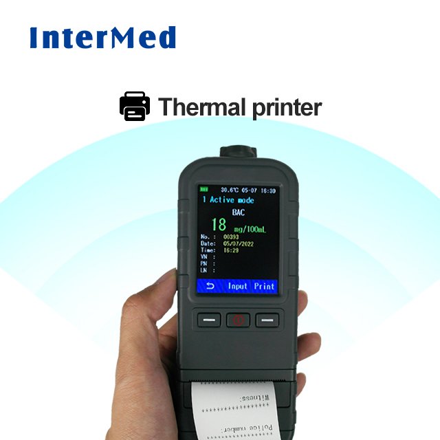Factory Wholesale Price Built Printer Alcohol Tester Breathalyzer AlcoEasy A50 with Large Capacity Battery