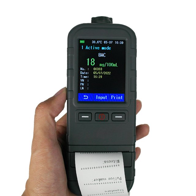 Factory Wholesale Price Built Printer Alcohol Tester Breathalyzer AlcoEasy A50 with Large Capacity Battery