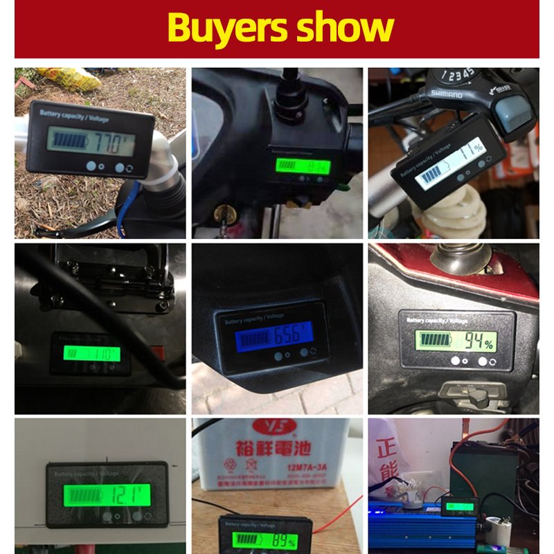 GY-6S 12V/24V LCD Lead-Acid Lithium Battery Voltmeter Voltage Tester battery Voltage meter Battery Capacity Indicator voltmeter