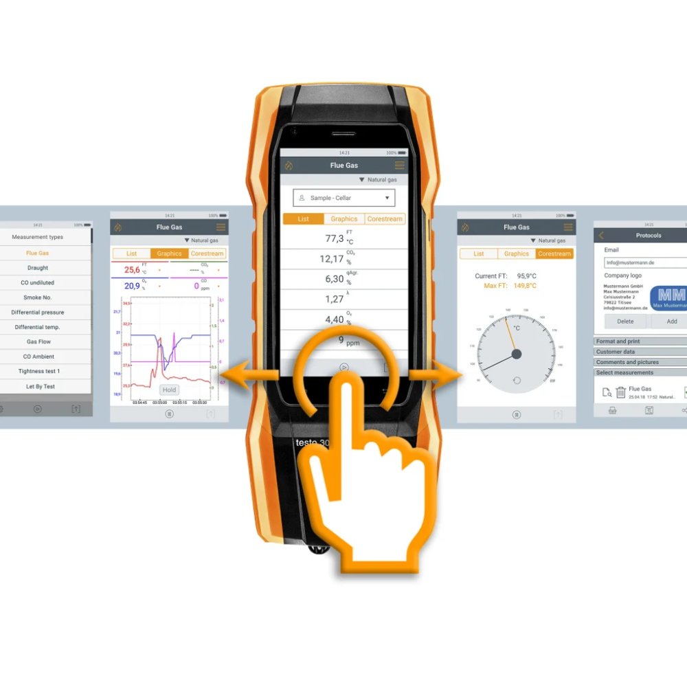 original and brandnew testo 300 flue gas tester (O2, CO up to 4,000 ppm) digital flue gas analyzer testo 300 kit