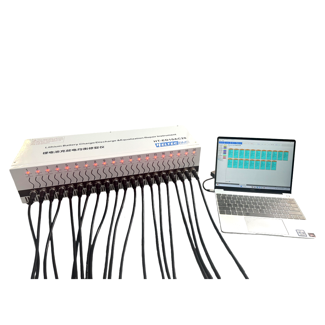 Car Battery Machine Repair 20 Channel 10A Voltage Equalizer Charge / Discharge Lithium Battery Capacity Tester