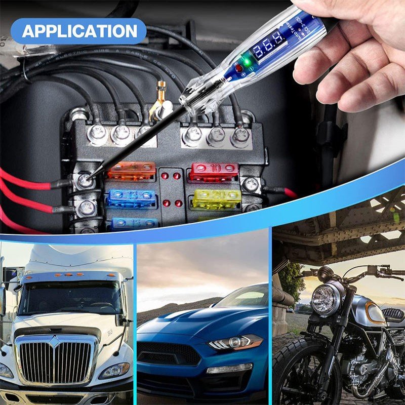 Automotive Test Light 3-60V DC Digital LED Circuit Tester Heavy Duty Light Tester with Voltmeter