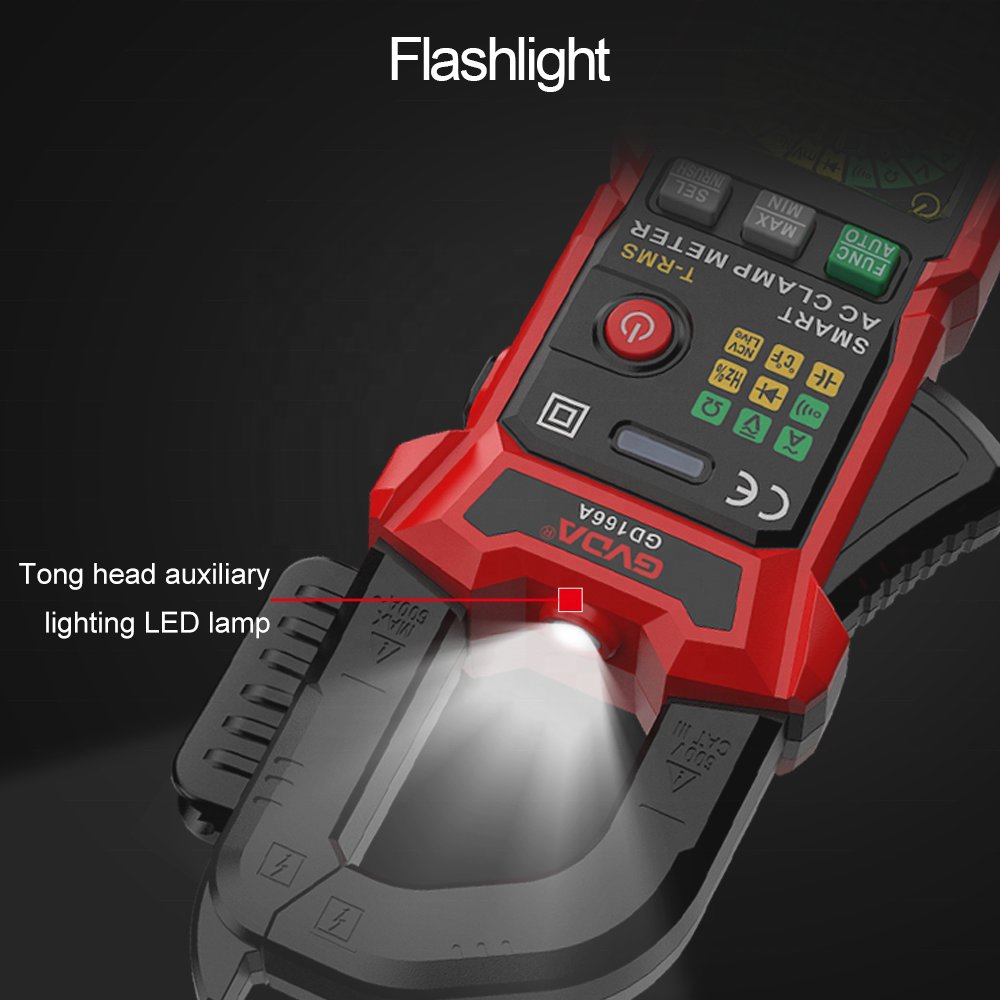 GVDA Digital Clamp Meter AC/DC True MS Multimeter Anto-Ranging Tester Current Clamp Digital Ammeter Clamp Meter