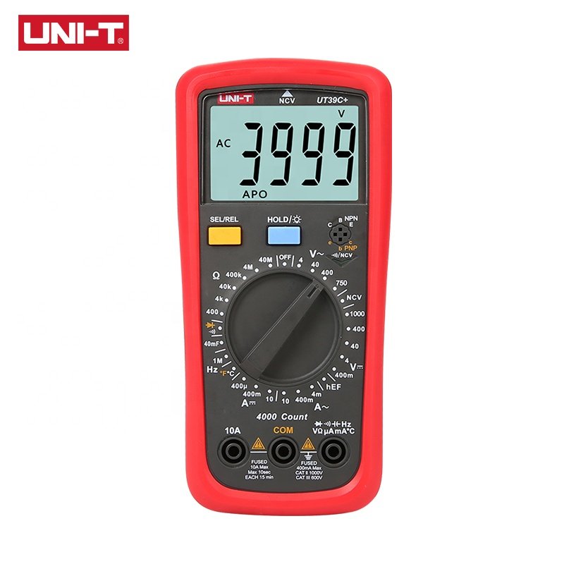 UNI-T UT39A+ UT39C+ Digital Multimeter Auto Range Tester Upgraded from UT39A/UT39C AC DC V/A Ohm /Temp /Frequency/HFE/NCV test