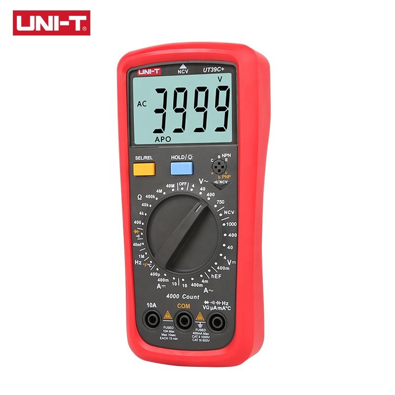 UNI-T UT39A+ UT39C+ Digital Multimeter Auto Range Tester Upgraded from UT39A/UT39C AC DC V/A Ohm /Temp /Frequency/HFE/NCV test