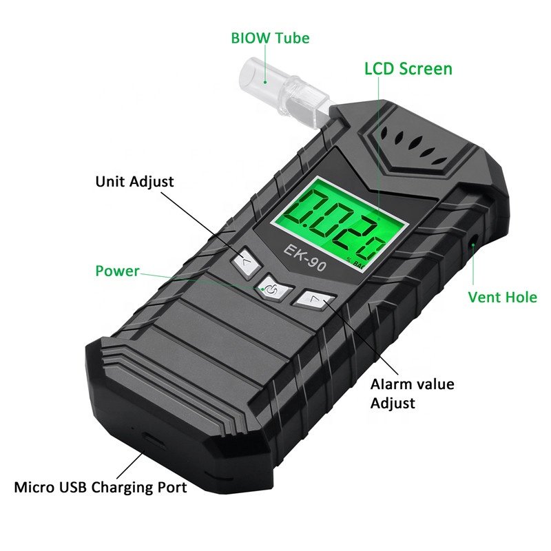 EK90 Portable Digital Alcohol Checker Alcohol Detector Breathalyzer Alcohol Tester for Driver