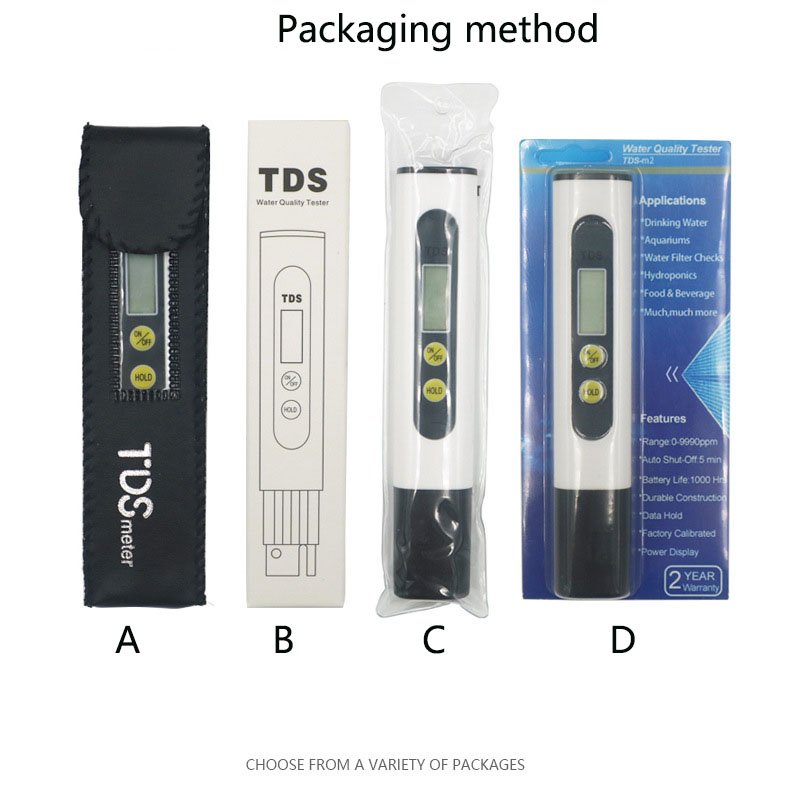 Portable Digital TDS Meter 0-999ppm Purity Water Tester for Swimming Pools Drinking Water Aquariums-for Industrial Use