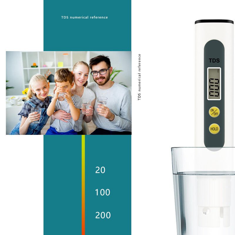 Portable Digital TDS Meter 0-999ppm Purity Water Tester for Swimming Pools Drinking Water Aquariums-for Industrial Use