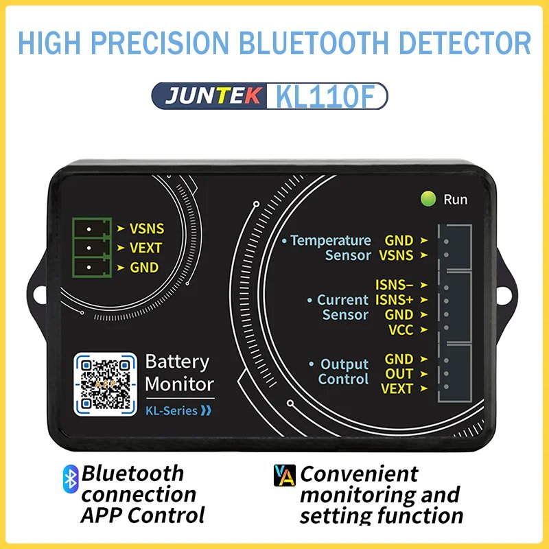 JUNTEK KL110F Battery Tester High Precision Bluetooth Coulomb Counter Cell Phone Control LCD Display Battery Capacity Tester