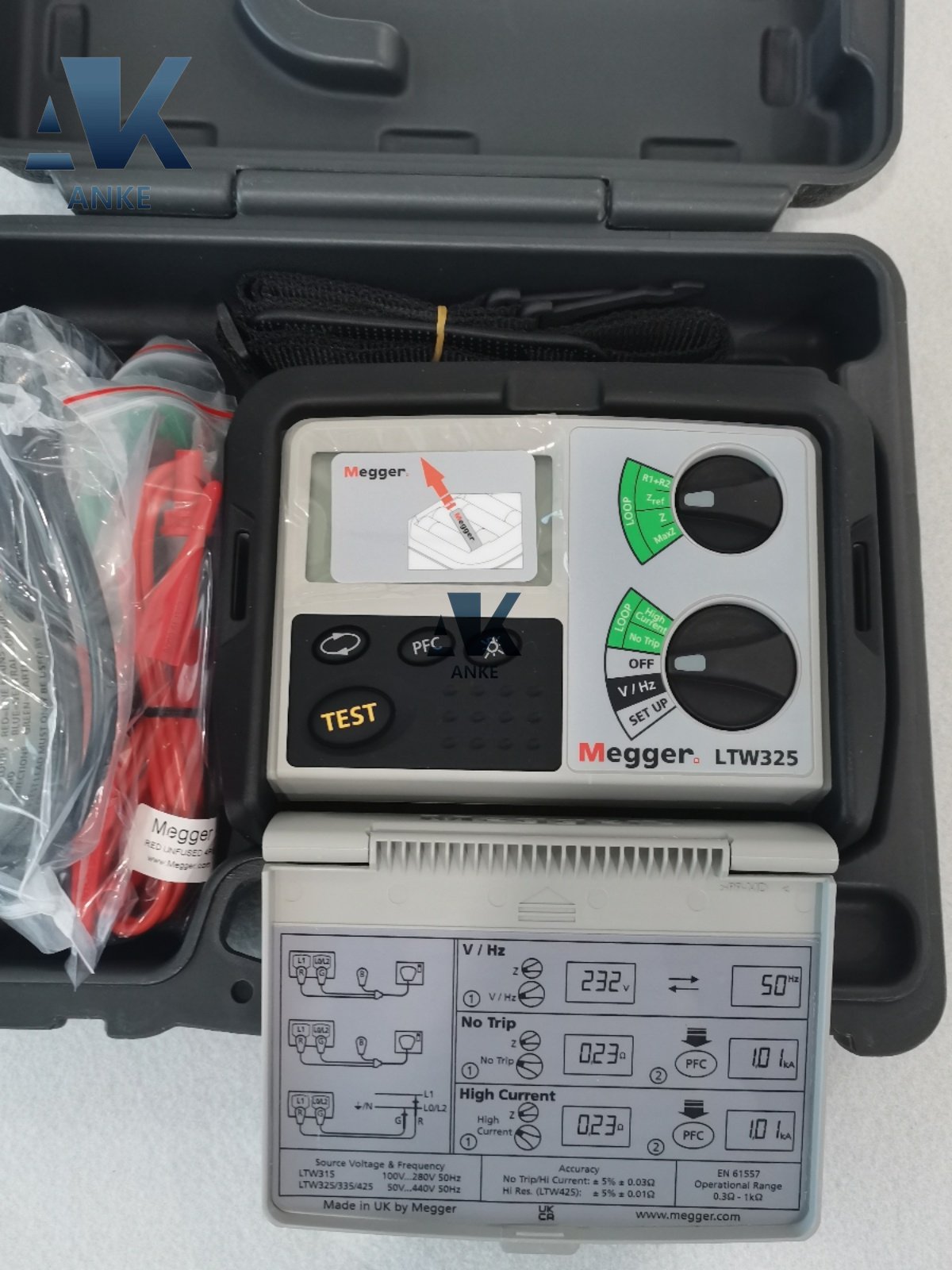 Megger LTW300 series LTW315/LTW325/LTW335 TWO-WIRE NON-TRIPPING LOOP IMPEDANCE TESTERS