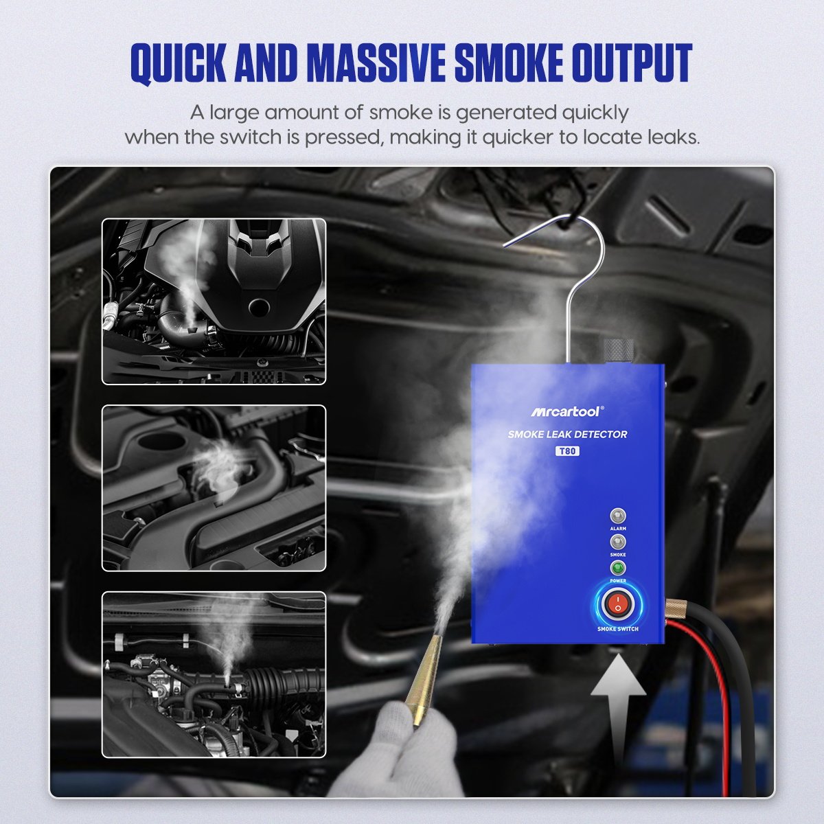 MRCARTOOL Automotive Machine Diagnostic Evap Vacuum Leak Smoke Tester Price Detection Tool Generator For Car
