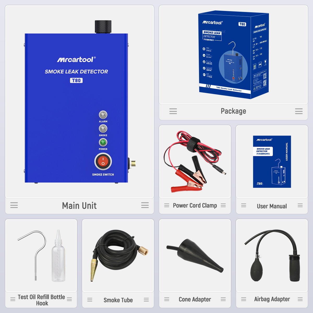 MRCARTOOL Automotive Machine Diagnostic Evap Vacuum Leak Smoke Tester Price Detection Tool Generator For Car