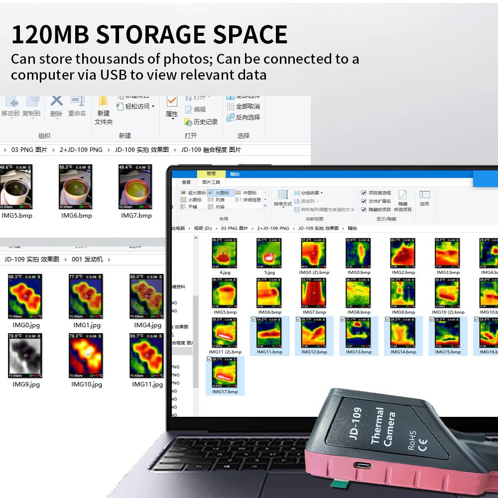 Long standby time JD-109 thermal image camera for HVAC pipeline inspection Thermography